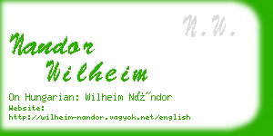 nandor wilheim business card